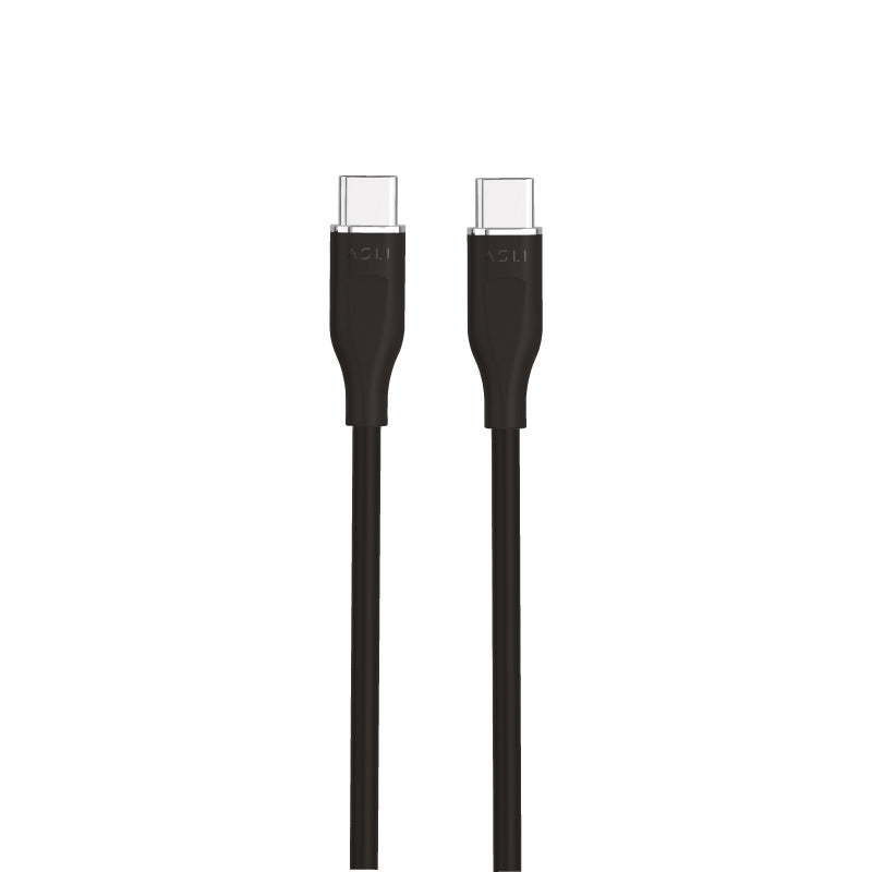 كيبل Power Wire Lux من أسلي جلوبال سيليكون USB-C إلى USB-C أثنين متر | أسود كيبل Power Wire Lux من أسلي جلوبال سيليكون USB-C إلى USB-C أثنين متر | أسود